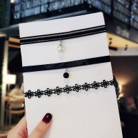 黑色项圈女颈带脖链锁骨链choker脖子饰品项链颈链2021年新款夏 3件套（娇艳惊人） 宝贝点赞优先发货