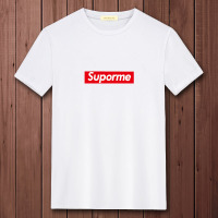 夏季新款短袖大码t恤男士纯棉上衣圆领打底衫半袖衣服潮流体恤 SUP白色 M