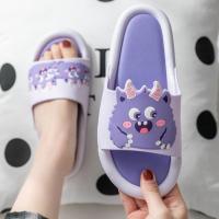 2021新款卡通拖鞋女夏ins室内居家外穿情侣家用洗澡防滑凉拖男夏 紫罗兰[小怪兽] 36-37