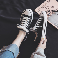 2021年夏季薄款新款帆布鞋女鞋百搭ulzzang板鞋子ins潮小脏橘布鞋 黑色 35