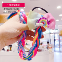 冰雪奇缘假发辫子儿童爱莎公主头饰女童发饰头箍艾莎女王皇冠发箍 1#彩虹蝴蝶结