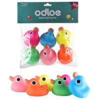 幼儿园儿童益智钓鱼玩具 立体实心双面大鱼 宝宝戏水洗澡亲子玩具 捏捏叫彩色鸭子6只装(特价)