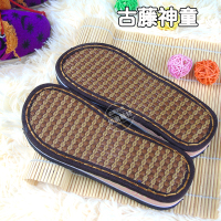 孺子牛鞋底特价手工编织凉鞋男士平跟亚麻竹凉古藤儿童夏天底 古藤神童 儿童24-25