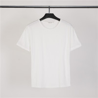 9.9元男士短袖t恤v领纯黑白色打底衫4XL一次性活动3XL半袖5XL 圆领白色短袖 S