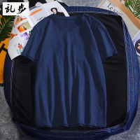 夏季纯色男士短袖t恤圆领半袖上衣服红色男装打底衫潮牌体恤潮流 宝蓝色-紧身莫代尔TX3000 M [100-120斤]