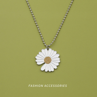 小雏菊情侣项链男女潮脖颈锁骨链网红嘻哈配饰品ins简约卡通可爱 #96双面雏菊