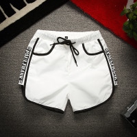 运动背心短裤套装男士夏季三分裤衩睡裤学生速干休闲3分超短裤潮 K66短裤[白色](单件) S 80斤以下