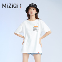 印花打底短袖t恤女宽松韩版2021年夏季新款慵懒风纯棉体恤 黑字1510左胸小 白色 S 80-100斤