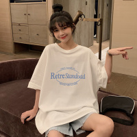 美式复古怪味上衣t恤ins潮短袖原宿港风女装宽松2021春夏大码网红 1011#白色 M