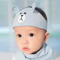 婴儿帽子夏季薄款新生儿护囟门胎帽初生男女宝宝卤门遮脑门心帽 小熊蓝色[单帽] 0-8个月[收藏加购] 均码(头围36