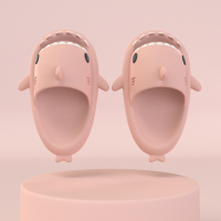 韩版鲨鱼拖鞋女夏外穿2021新款ins潮时尚可爱居家网红情侣沙滩鞋 少女粉 150 内长15cm