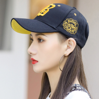 帽子女韩版潮鸭舌帽男潮牌ins百搭日系夏天女士时尚网红棒球帽 黑色金标 可调节
