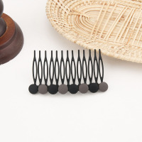 简约发梳发饰韩国碎发发卡刘海梳盘发插梳倒插头饰品短发叉防滑女 黑色+灰色