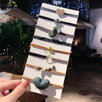 韩国夏季头饰简约发圈头绳夏天扎头皮筋高颜值发绳女网红皮套头发 42#混色系