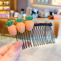 儿童发饰2021新款发夹夏碎发神器小孩刘海夹发梳插梳女童发卡头饰 胡萝卜