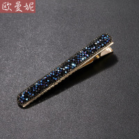 鸭嘴夹边夹发卡女夹子头饰发夹侧边夏季气质简约一字夹刘海夹前额 墨蓝色