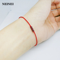 石榴石细款红绳手链男女情侣手工编织柔软简单百搭本命年转运辟邪 女士一般戴16厘米手链合适