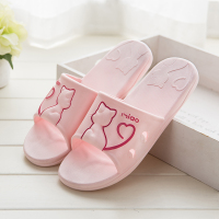 拖鞋女夏季室内洗澡情侣浴室防滑居家用厚底塑料凉拖鞋男夏天外穿 粉色 38-39适合37-38