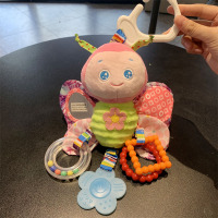 婴儿宝宝0安全座椅摇铃风铃吊挂安抚汽车车载床挂1岁推车挂件玩具 蝴蝶 互动挂件款