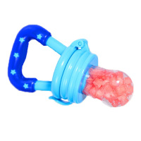 婴儿吃水果辅食器咬咬袋牙胶果蔬乐3工具6个月奶嘴宝宝咬玩乐神器 星星咬咬乐[蓝色]