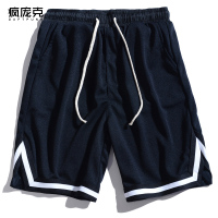 短裤男美式街头新款嘻哈潮牌宽松潮流运动休闲裤高街五分裤篮球裤 常规款6592黑色 M 100-115斤