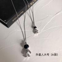 钛钢小熊嘻哈ins机器人吊坠男女潮情侣长款毛衣链项链配饰锁骨链 外星人大号A款
