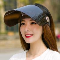 夏天防紫外线太阳帽女士夏季骑车遮脸防晒遮阳帽男电动车空顶帽子 SUPRA单色镜片 咖啡 可调节