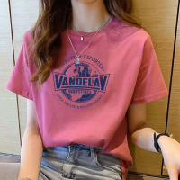 短袖T恤女装夏季ins潮网红2021年新款字母打底大码上衣服宽松体恤 2[LA]玫红 4XL