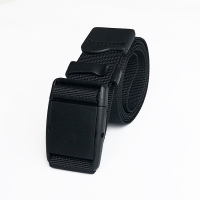 轻便尼龙防过敏腰带塑料卡扣户外战术男冲锋裤腰带女装饰百搭潮流 黑色 宽2.5cm 轻量化户外腰带 100CM