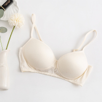 日本专柜 真丝舒适性感女式薄款大码桑蚕丝无钢圈文胸运动内衣 白色 S