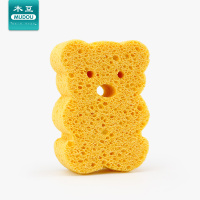 宝宝洗澡海绵搓澡神器婴儿童新生儿沐浴棉软搓灰泥可爱卡通搓澡巾 [买二送一]桔色小熊