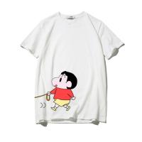 情侣装2021年夏装roora小众设计感韩版个性短袖蜡笔小新联名T恤 小新 白色 S