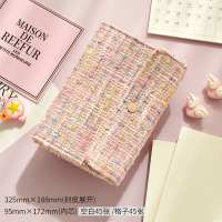 简约日系活页本布面手账本网红ins风笔记本子手帐本套装2021计划本可爱少女大学生日记本文艺精致潮格子送礼 A6-邂逅（
