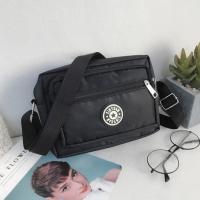 2021新款女士小花布包斜挎包单肩斜跨防水尼龙布包轻便生意小包 小号黑色