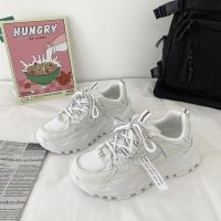 老爹鞋女夏季透气2021新款ins潮薄款网面百搭显脚小ulzzang运动鞋 白色 35