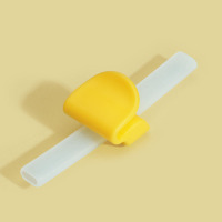 宝宝喝汤吸管碗三合一配件卡扣婴儿喝粥神器带儿童软硅胶辅食喝水 柠檬黄吸管