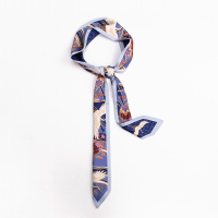 原创中国风~新款细窄长条飘带洋气小丝巾女绑包发带腰带百搭领巾 浮世绘