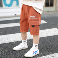 男童短裤外穿夏季薄款宽松男孩五分裤中裤儿童纯棉工装裤韩版潮裤 桔色 [58款]无弹面料 90cm