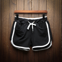 三分裤男潮 超短裤 纯棉运动短裤 跑步 健身 居家短裤3分裤沙滩裤 黑色 S 70斤-85斤