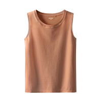 无袖t恤女外穿夏季宽松白色内搭上衣黑色打底纯棉吊带背心 浅咖 S