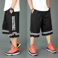 100-350斤胖子短裤薄款篮球裤加肥加大码运动中裤男士六分大裤衩 黑色 20594 XL体重110-145斤穿