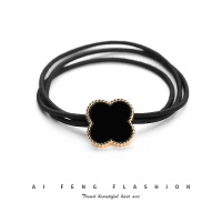 韩国简约小清新发圈黑色发绳橡皮筋扎头发马尾头饰品细头绳女发饰 黑色