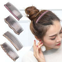4个装 韩国发夹后脑勺发梳插梳刘海夹压头饰女边夹子顶夹盘发发卡 CH041香槟色CH075GCH077BCH076A