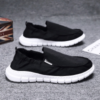 春季男鞋冰丝雨伞布透气休闲夏季老北京布鞋百搭一脚蹬男士帆布鞋 黑色(收藏加购,优先发货!) 39