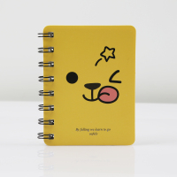 a6子护士笔记本学生英语单词记忆考研词汇记录备忘随身便携记事本清新简约小号迷你线圈便签计划本创意 表情款-黄色笑脸(4本