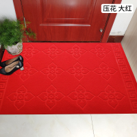 进门地垫地毯入户门脚垫红地毯家用防滑吸水卫生间玄关垫子可裁剪 压花 大红色 加厚款 90*60cm[两片装]