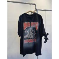 复古喷漆短袖t恤女2021夏季新款休闲宽松卡通字母印花百搭上衣潮 黑色 M