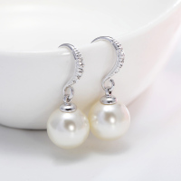珍珠耳饰女耳环2020年新款潮长款韩国2021年网红气质洋气夸张耳坠 玫瑰金色白珠(珠直径1cm)