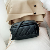 小包包女包新款2020网红时尚百搭女士单肩斜挎包链条包ins潮春夏 黑色