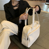大容量托特包女短途出差旅行单肩大包包2021秋冬新款韩国行李包袋 奶白色
